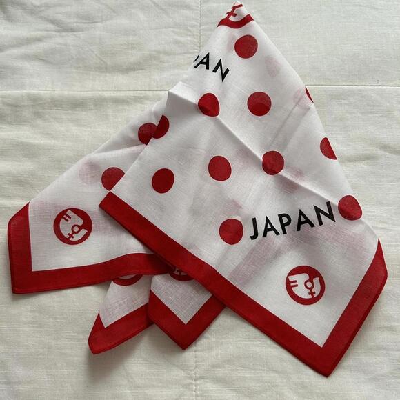 Accessories - Red japan post polka dot print bandana 0727